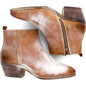 NWT ROAN By Bed Stu 'Aggie' Genuine Leather Western Style in Tan/White